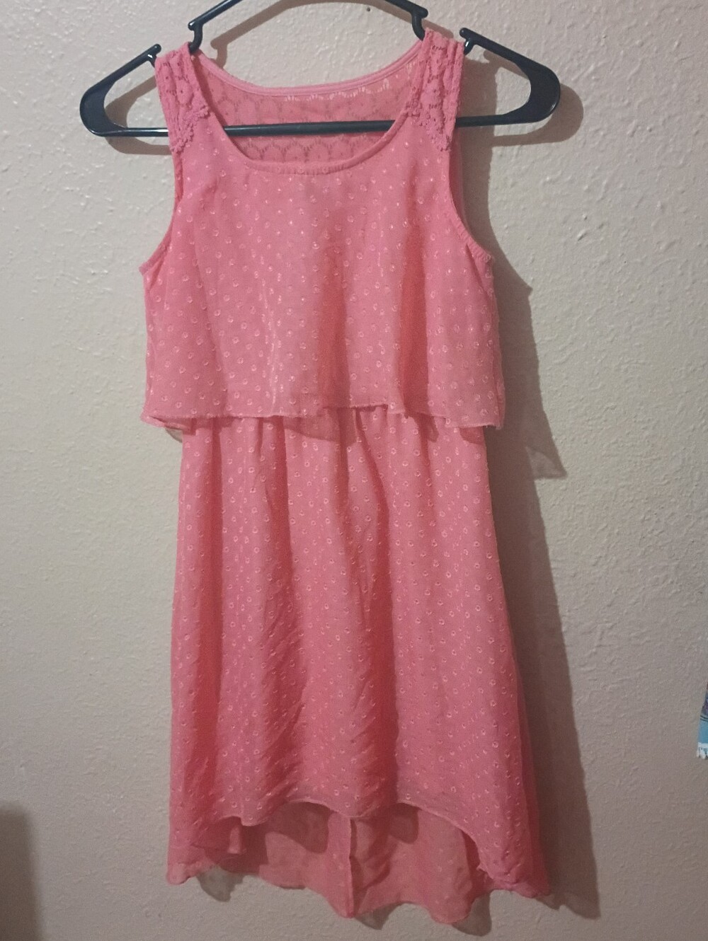 GIRLS SIZE L 10/12 Kmart Holiday Editions Pink Layered Lace High-Low Dress